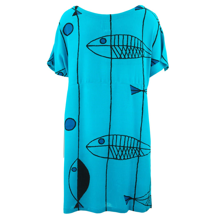 Lolo Short Shift Dress - Blue Fish