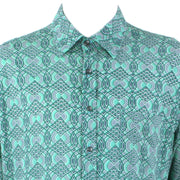 Regular Fit Long Sleeve Shirt - Green Abstract