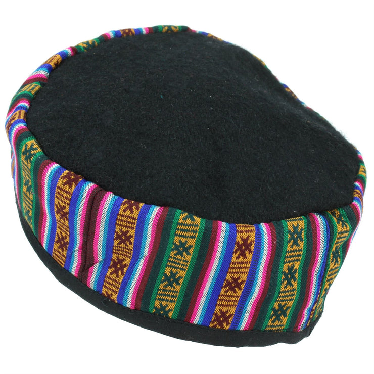 Nepalese Wool Smoking Hat - Black