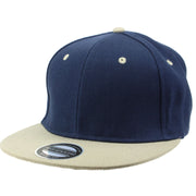 Contrast Peak Snapback Flat Peak Cap - Navy & Grey