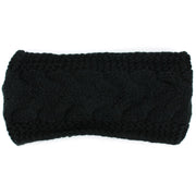 Knitted Bowknot Ribbed Headband - Black