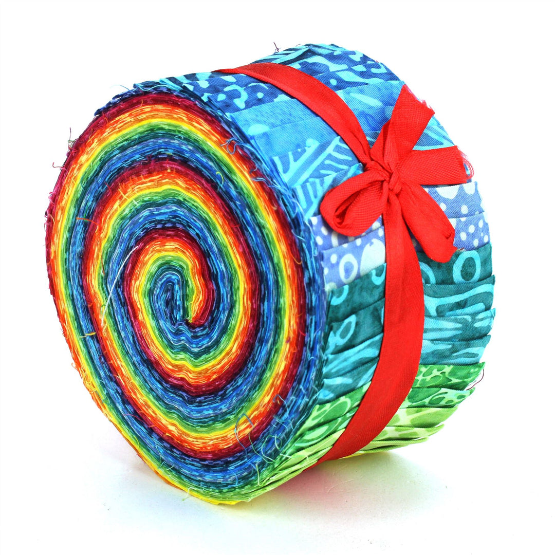 Jelly Roll - 40 Strips of 2.5" x 37" Cotton Batik