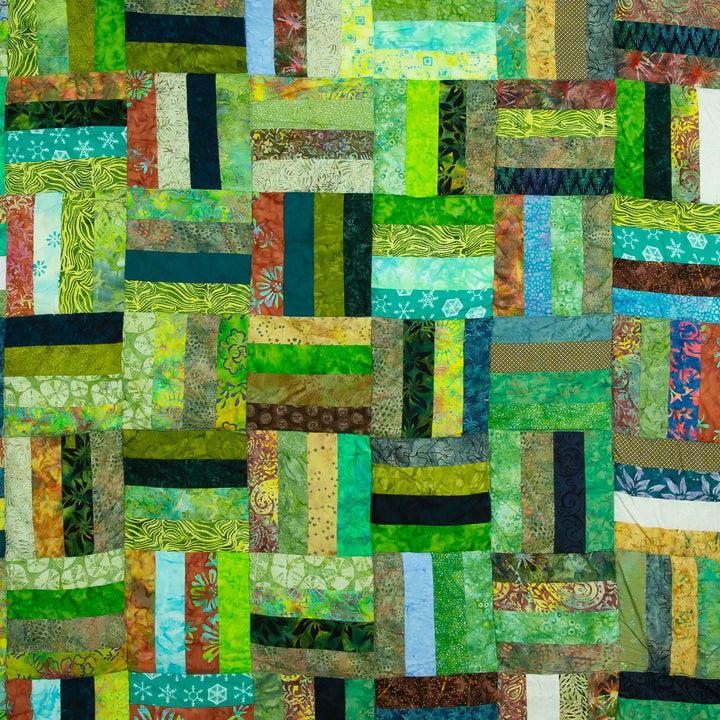 Handmade Quilted Patchwork Batik Printed Bedspread - Emerald