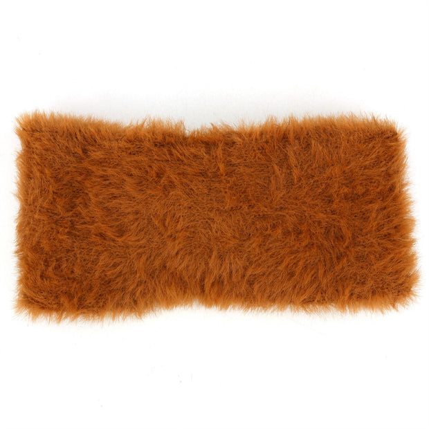 Bowknot Faux Fur Headband - Brown
