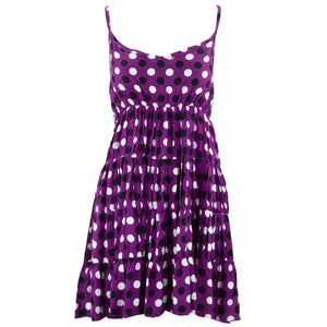 Tier Drop Summer Dress - Purple Polka Dot