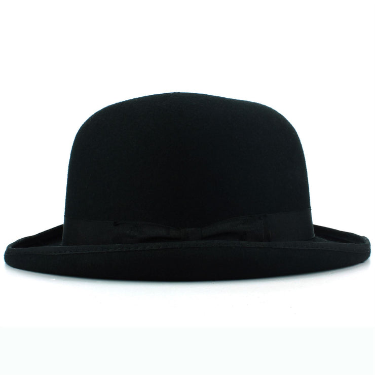 Wool Felt Bowler Derby Hat - Black