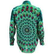 Regular Fit Long Sleeve Shirt - Peacock Mandala - Green