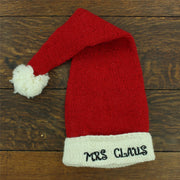 Hand Knitted Wool Christmas Beanie Hat - Mrs Claus