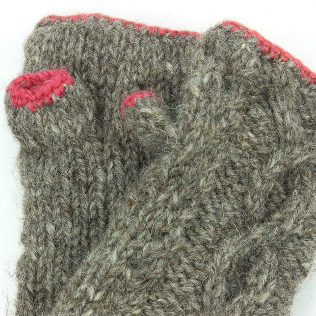 Wool Knit Arm Warmer - Cable - Oatmeal