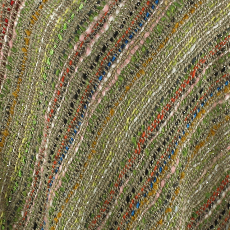 Stripe Crochet Poncho Long - Green