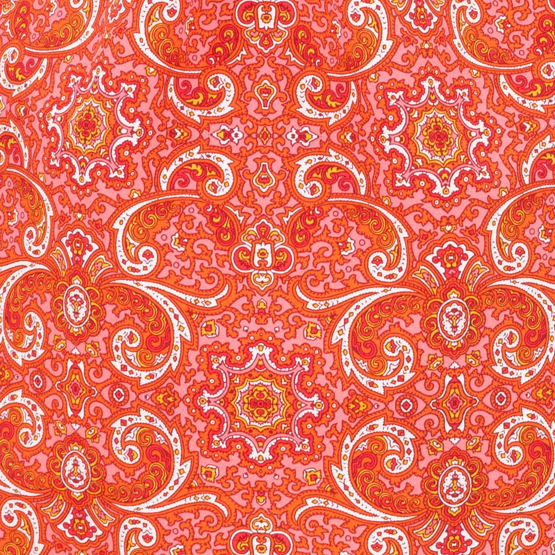 Shirred Super Top - Red Damask