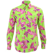 Regular Fit Long Sleeve Shirt - Neon Butterflies