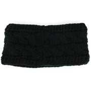 Knitted Ribbed Headband - Black