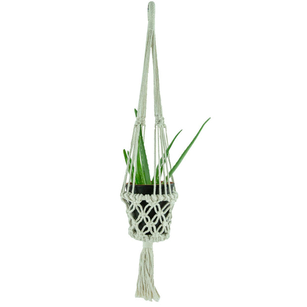 Macrame Hand Woven Rope Hanging Planter - Small (9cm Pot)