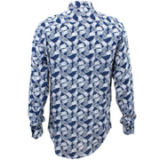 Tailored Fit Long Sleeve Shirt - Pineapples on Blue