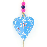 Hanging Mobile Decoration String of Hearts - Blue - Sand String