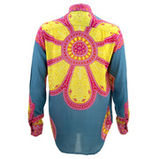 Regular Fit Long Sleeve Shirt - Flower Mandala - Blue