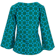 Wrap Top with Bell Sleeve - Geo Delight