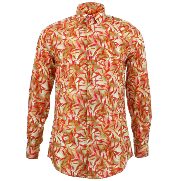 Tailored Fit Long Sleeve Shirt - Bamboo Leaves