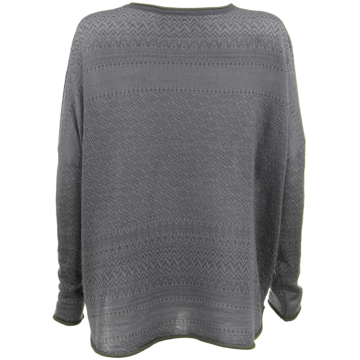 Wool Blend Knit Jumper with Nordic Fair Isle Design - Grey Lavender