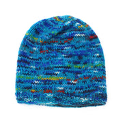 Hand Knitted Baggy Slouch Beanie Hat - SD Bright Blue Mix