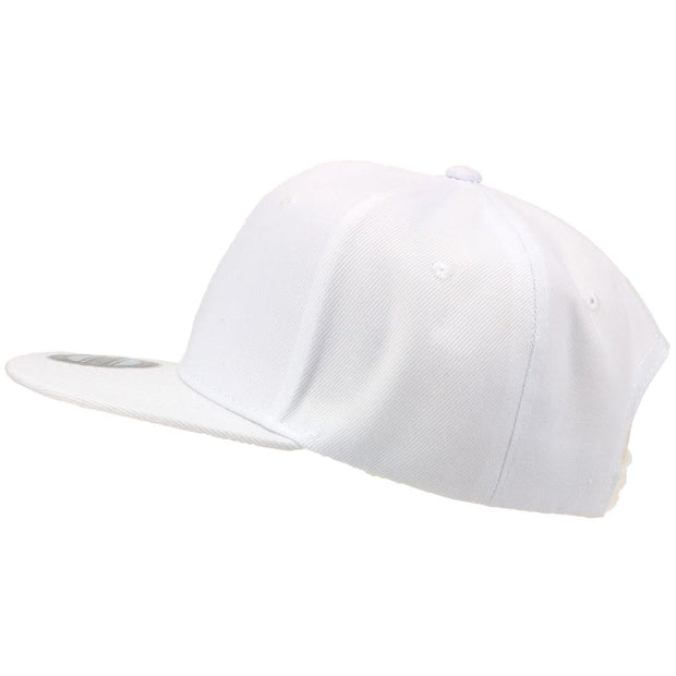 Snapback Flat Peak Cap - White