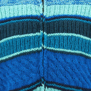 Chunky Wool Multi Knit Hoodie - Blue