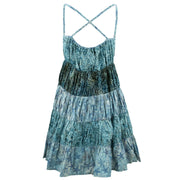 Tier Drop Summer Dress - Mixed Batik Dark Blue