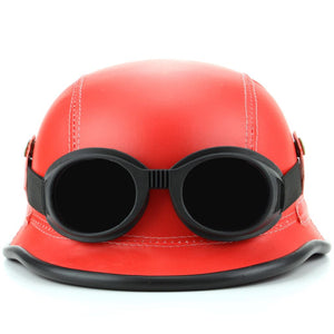 Casque de festival de nouveauté de combat avec lunettes - Rouge