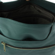 Real Leather Cross Body Messenger Shoulder Bag - Green