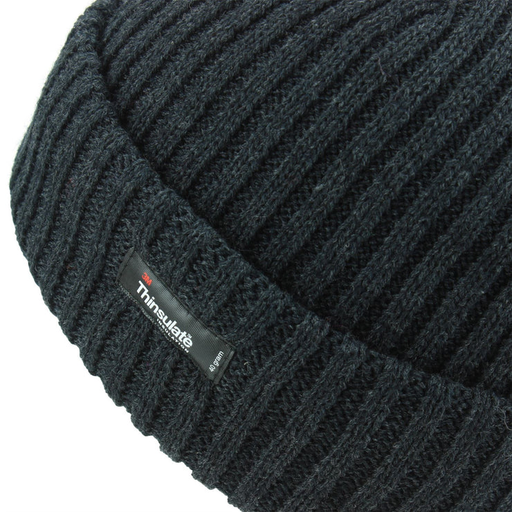 Chunky Knit Beanie Hat - Charcoal Grey
