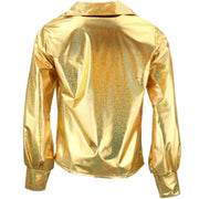 Shiny Metallic 70's Shirt - Gold