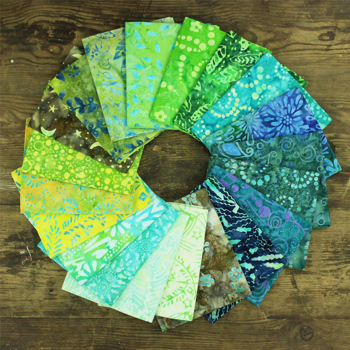 Fat Quarter - 20 Pieces of 19" x 20" Cotton Batik