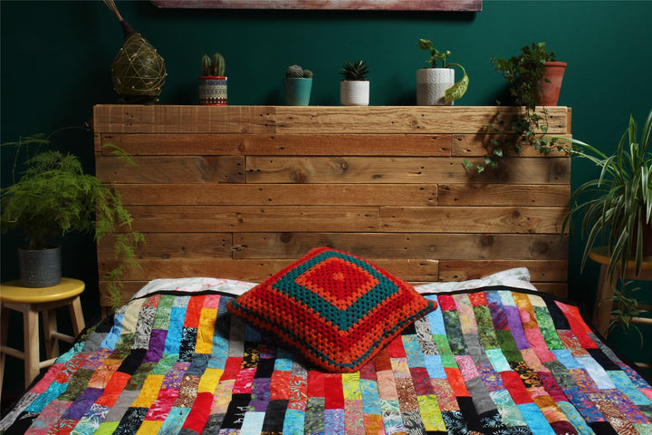 Handmade Quilted Patchwork Batik Printed Bedspread