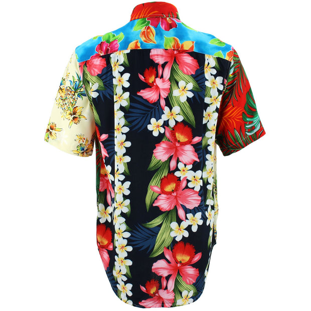 Regular Fit Short Sleeve Shirt - Random Mixed Panel - Tropical