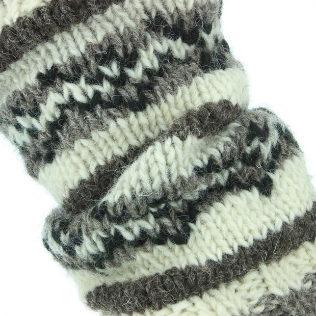 Chunky Wool Knit Leg Warmers - Grey