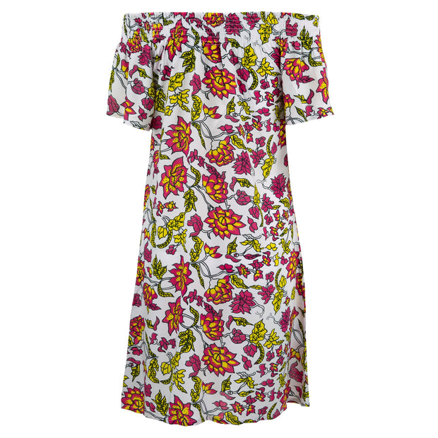 Shirred Comfy Dress - Fire Flower