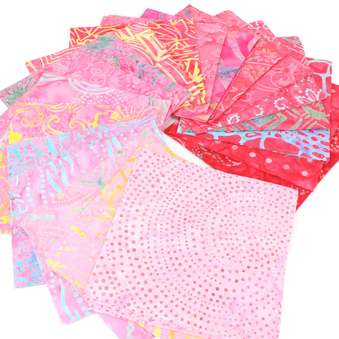 Charm Pack - 40 x 5" Squares of Cotton Batik