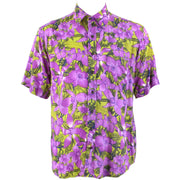 Regular Fit Short Sleeve Shirt - Purple & Green Floral