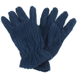Thermal Ribbed Gloves - Navy - (Small)