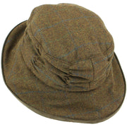 Ladies Wool Tweed Cloche Hat - Brown