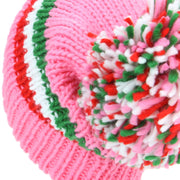 Chunky Acrylic Knit Beanie Hat with a MASSIVE Bobble - Pink