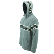 Chunky Wool Knit Animal Hoodie - Elephant - Grey