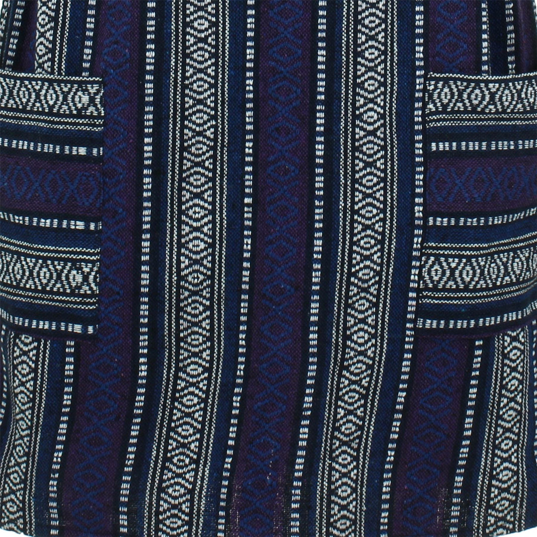 Thai Woven Dungaree Dress - Purple