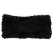 Bowknot Faux Fur Headband - Black