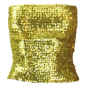 Trägerloses Oberteil mit Pailletten – Gold