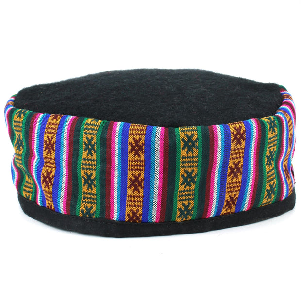 Nepalese Wool Smoking Hat - Black