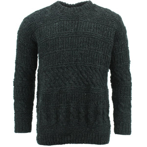 Grober Woll-Mehrstrickpullover – Anthrazit