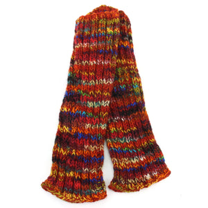 Hand Knitted Wool Leg Warmers - SD Red Mix