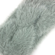 Faux Fur Twisted Bowknot Headband - Grey